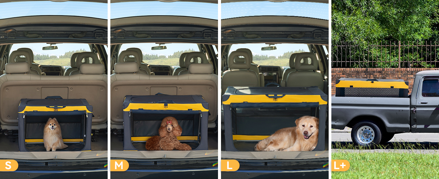 Складана переносна вольєр для собак великих порід, жовтий (XL, 64 x 63 x 100 см)