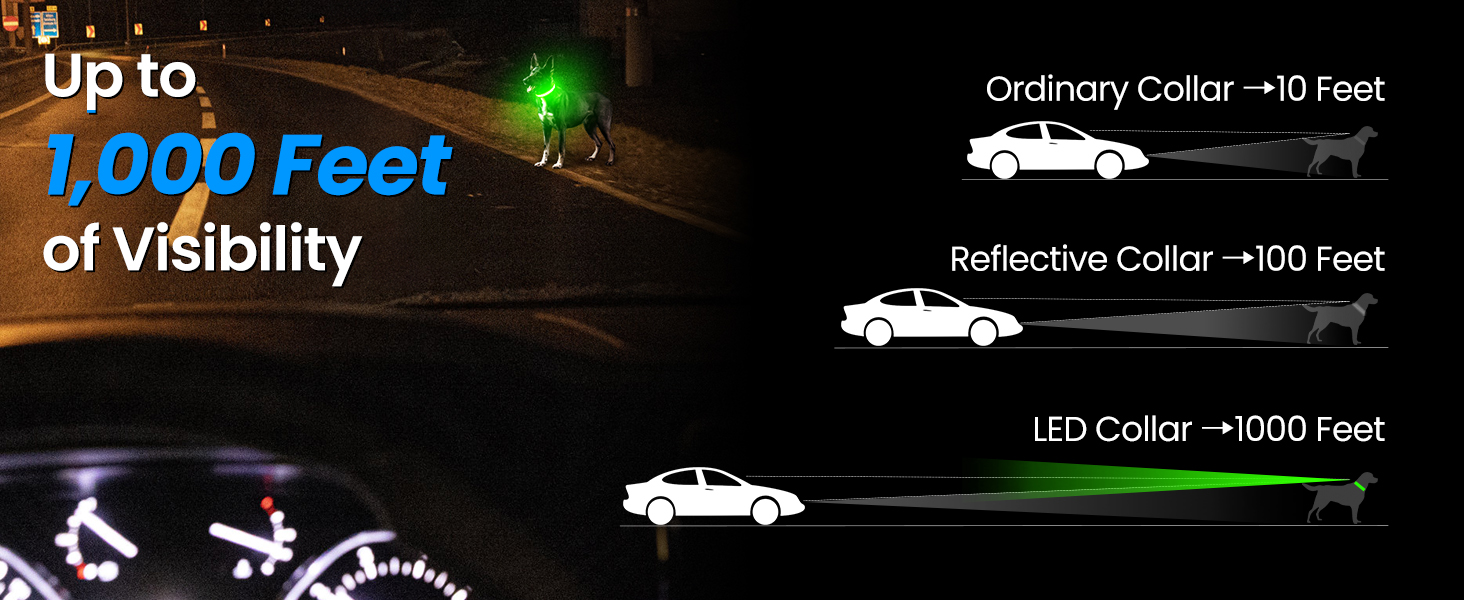 Світлодіодна нашийникова стрічка для собак Masbrill: водонепроникна, з 3 режимами світіння, регульована, для малих, середніх та великих собак, фіолетовий - S