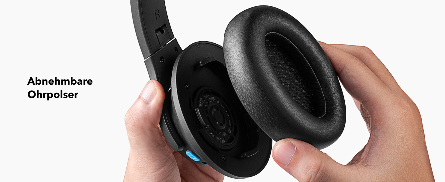 Soundcore Q11i Бездротові навушники-маніжки Anker з глибокими басами, 60 годин відтворення, Hi-Res Audio, знімні амбушури, Multipoint-з'єднання, чорний