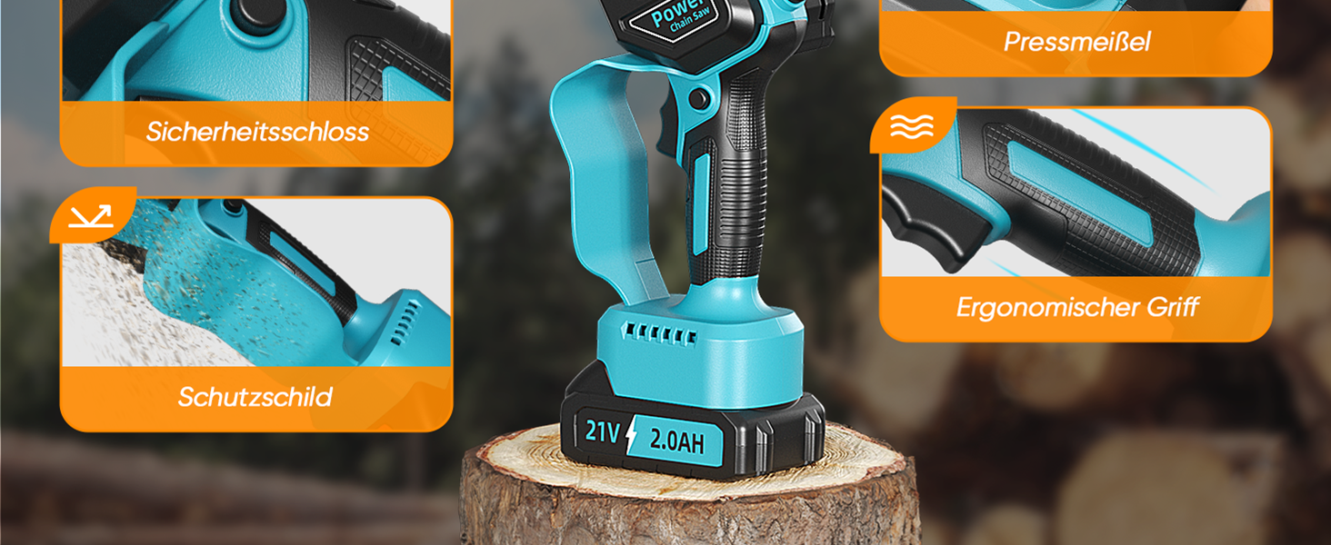 Акумуляторна міні-пила 6 дюймів з безщітковим мотором 1000W, 4000mAh акумулятор, сумісна з Makita 18V, з автополивою, для різання гілок та дерева