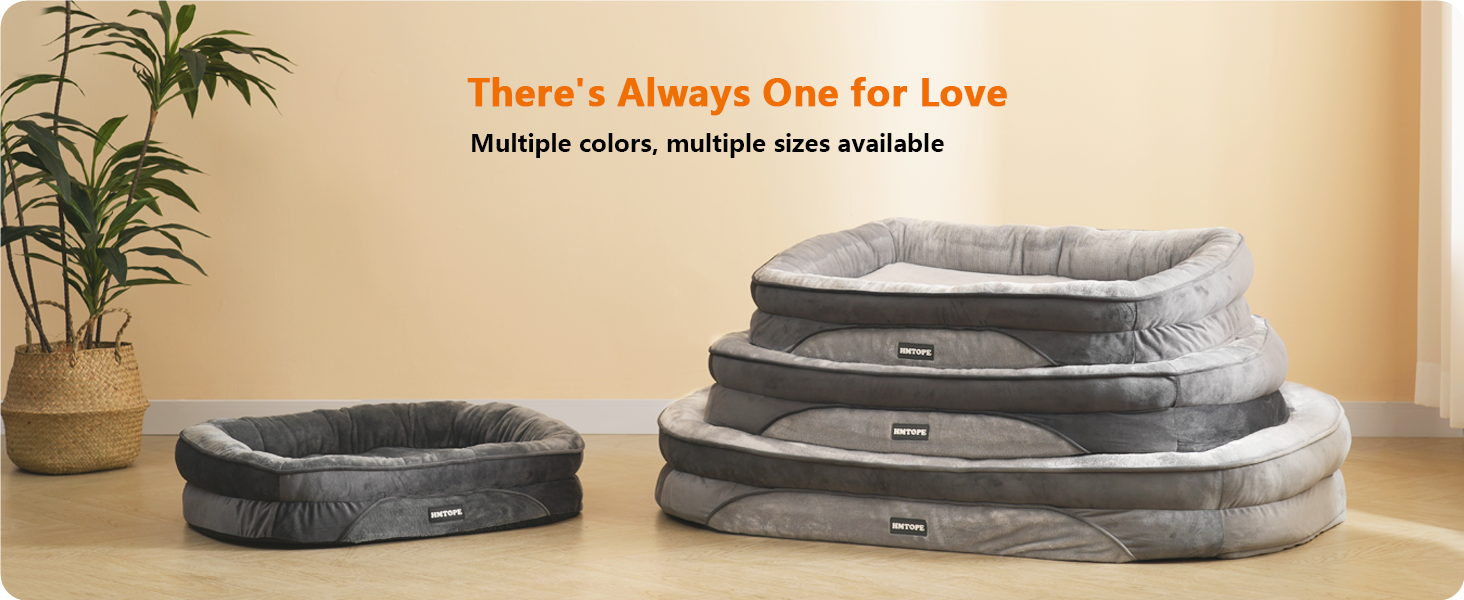 Ортопедичне ліжко для собак, ліжко-софа для собак з валиком, неслизьке дно, знімне та миюче, середні та великі породи, 106 x 79 x 17 см, світло-сірий колір