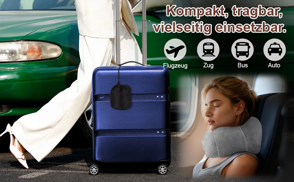 Подушка для шиї в літак та авто з ефектом пам'яті (Memory Foam), набір для подорожей: маска для сну, беруші та сумка, сіра