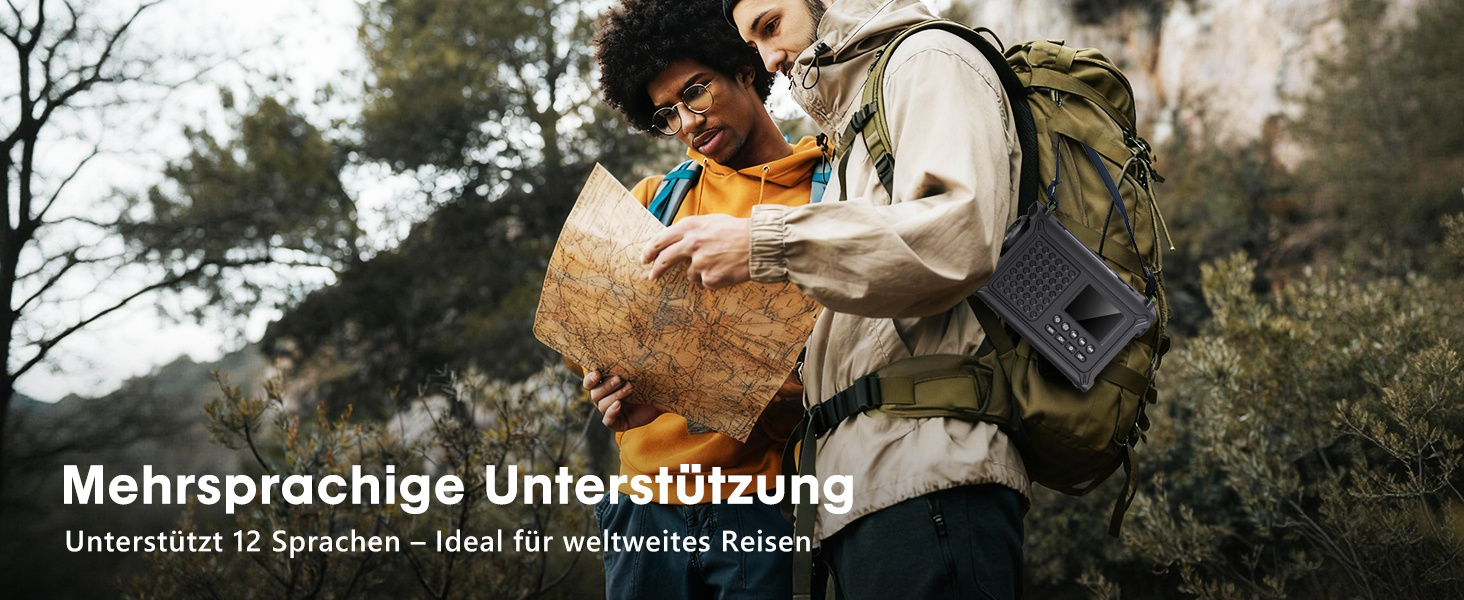 ROCAM Радіоприймач на ручку DAB+/UKW, портативне аварійне радіо з сонячною панеллю 8500 мм² та ручкою 650 мА, цифрове радіо з Bluetooth, 2.4' кольоровий дисплей, 80 станцій, SOS, LED ліхтарик, USB, IPX6 для кемпінгу, чорний