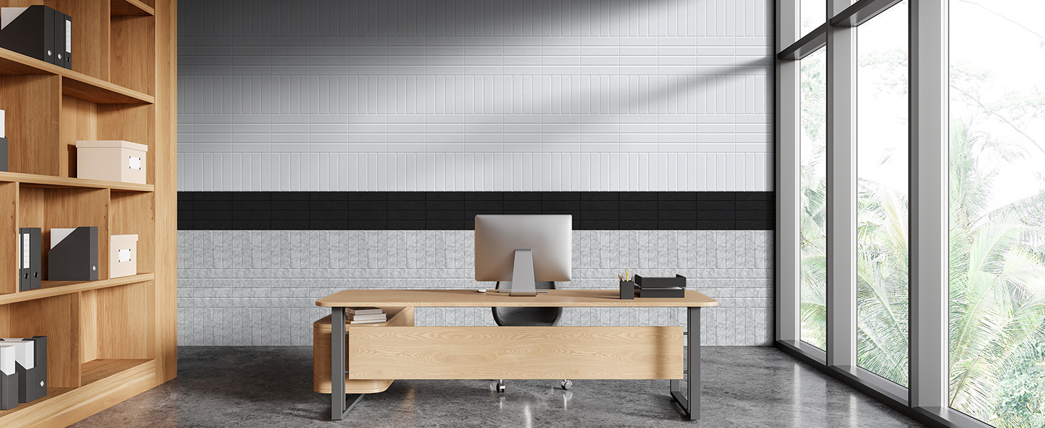 Акустичні панелі Vieshful самоклеючі, 30x30x1 см, звукопоглинаючі стінові панелі з фетру для студії, дому та офісу, чорний колір, 10 шт