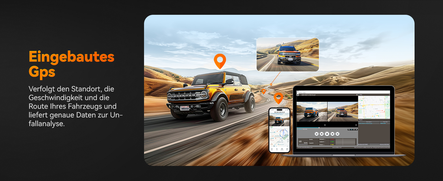 WOLFBOX Дзеркало заднього виду з камерою 12