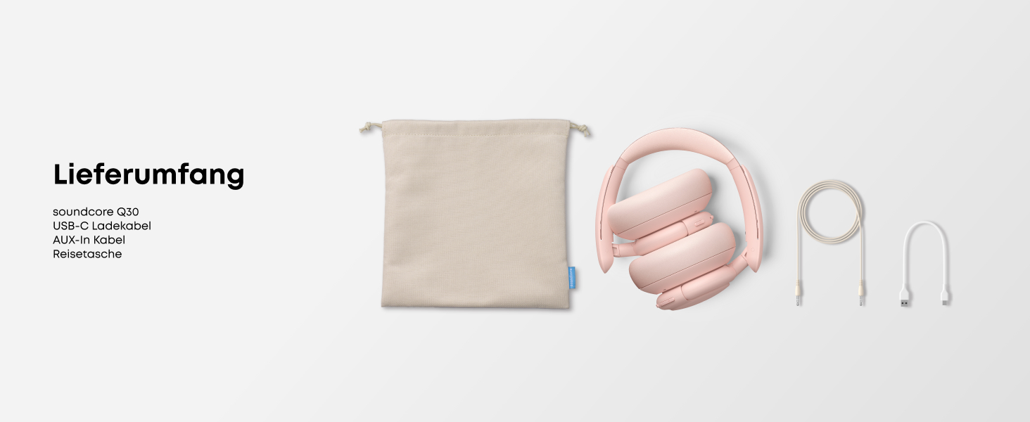 Soundcore Q30 навушники Bluetooth з активним шумозаглушенням, Hi-Res звук, 40 годин роботи, рожеві
