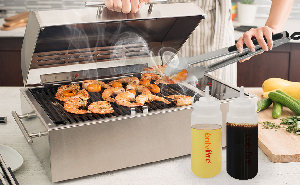 Набір лопаток для гриля Onlyfire FPA-5117: 9 шт. з нержавіючої сталі, для плоских грилів та сковорідок-грилів