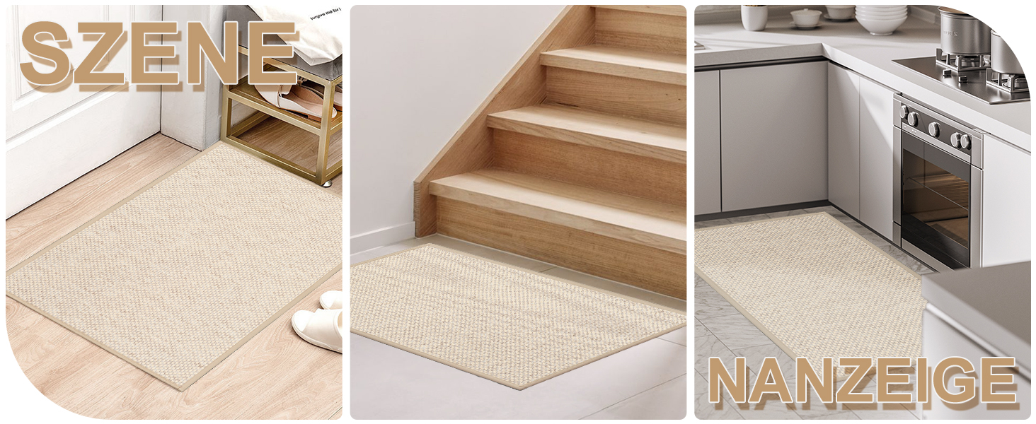 Килимок для дому LEKEEPGO 43x75 см, антиковзаючий, миючий, вбираючий, бежевий