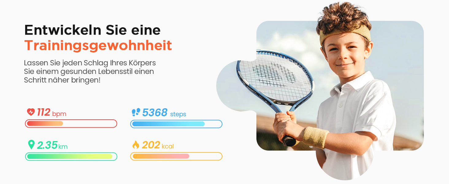 Дитячий розумний годинник для хлопчиків та дівчаток, фітнес-трекер активності з 100+ спортивними режимами, крокомір, монітор серцевого ритму та сну, водонепроникність IP68, подарунок для підлітків 5-16 років, чорний