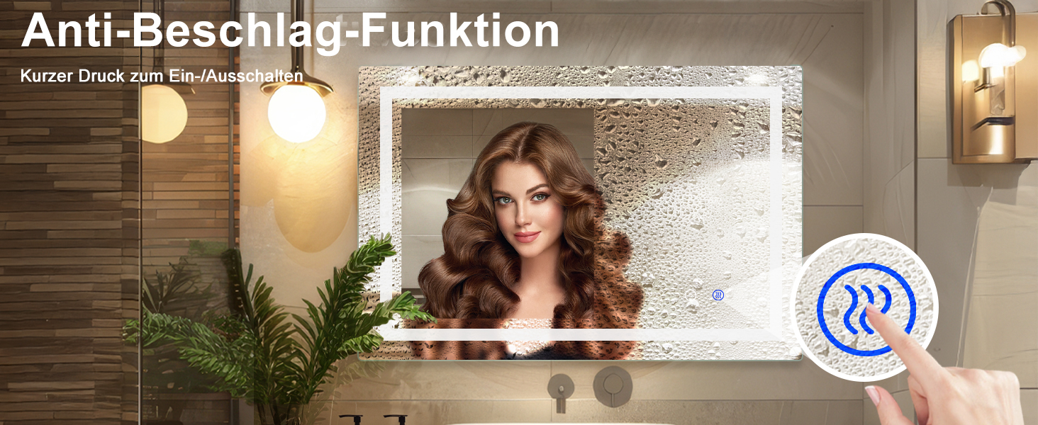 Дзеркало для ванної кімнати Sanitemodar LED 50x70 см з підсвічуванням, протизапотівальне, з сенсорним вимикачем