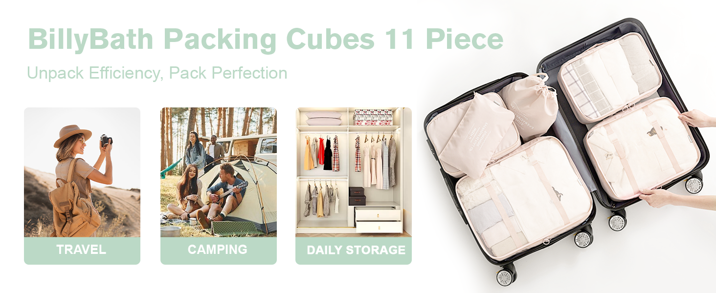 Органайзер для валізи BillyBath: Набір для подорожей (8 шт., A-beige)