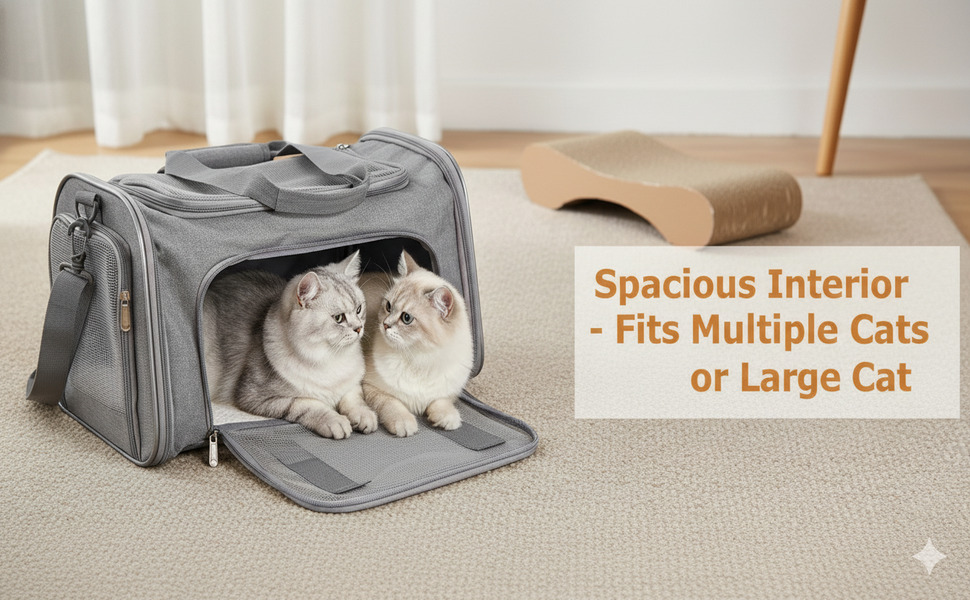 Транспортна переноска для кота та собаки, складана, сірого кольору (L)