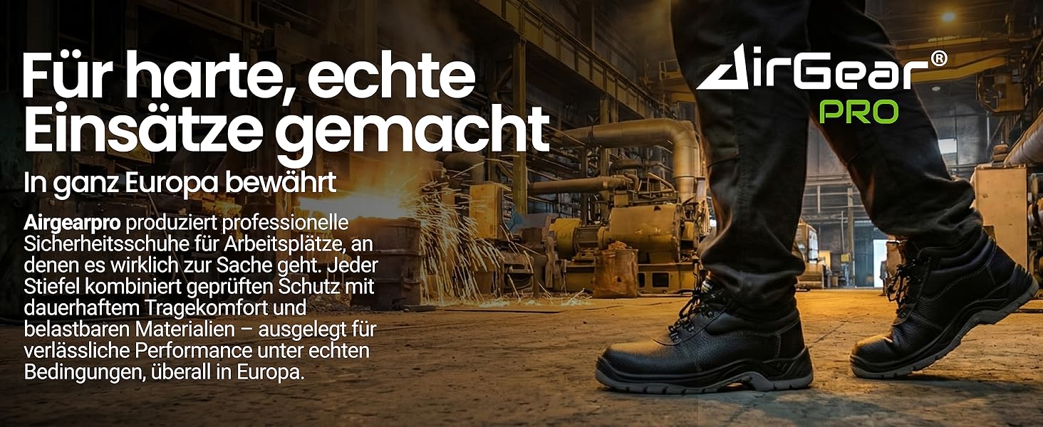Черевики робочі AirGearPro S3 SRC для чоловіків – сталевий підносок, захист від проколів, неслизька підошва, водонепроникні та дихаючі, 41 EU