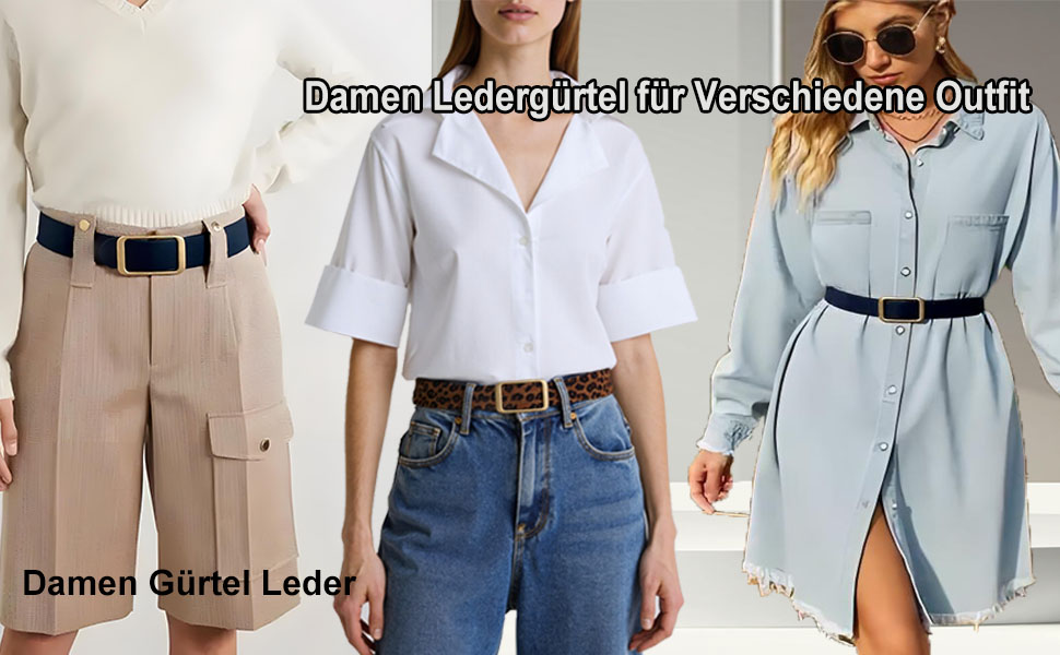 Жіночий шкіряний ремінь для джинсів, спідниць та суконь, чорний та з леопардовим принтом, змінна золота пряжка 3 см, розмір M (110 см), талія 86-96 см