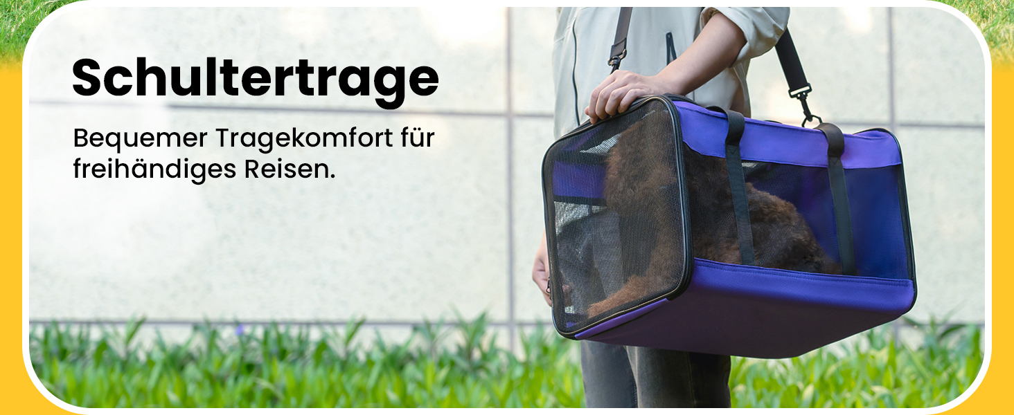 Транспортна переноска для котів Conlun, м'яка переноска з сіткою з 4 сторін, підходить для перевезення в літаку, для кошенят та невеликих котів до 6 кг, складана переноска для собак, (51x31x31 см, блакитна)