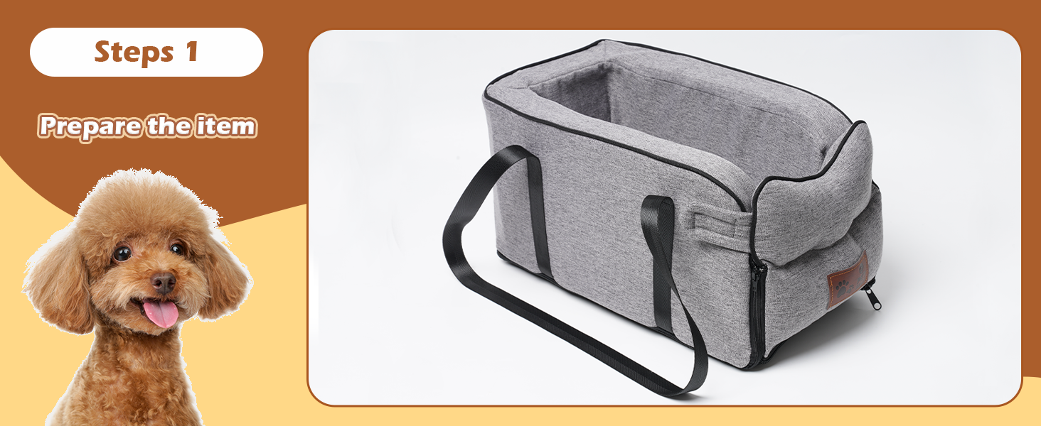 Автокрісло для собак та котів, до 6 кг, знімний та миючий чохол, для середньої консолі, замша