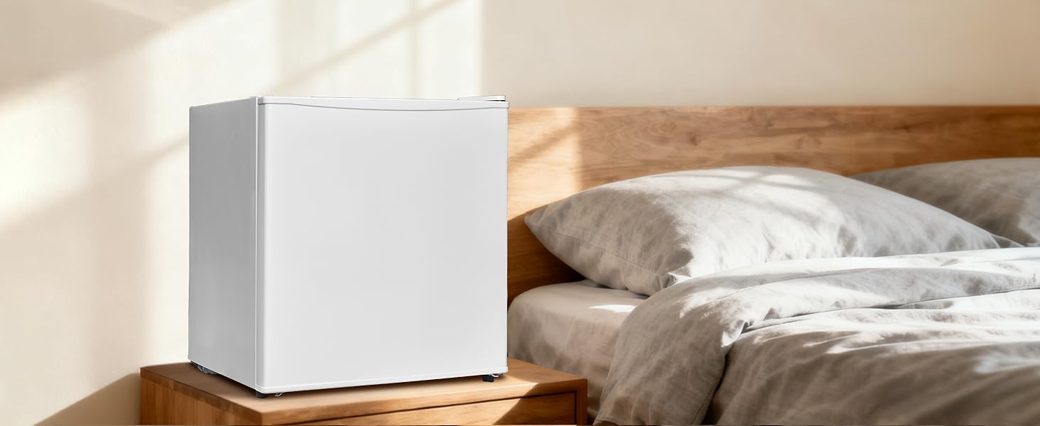 Міні-холодильник SMETA 48L з морозильною камерою, 230V. Тихий настільний холодильник для офісу, кемпінгу, спальні та готелю. Регульований термостат, 39dB, 0-10℃