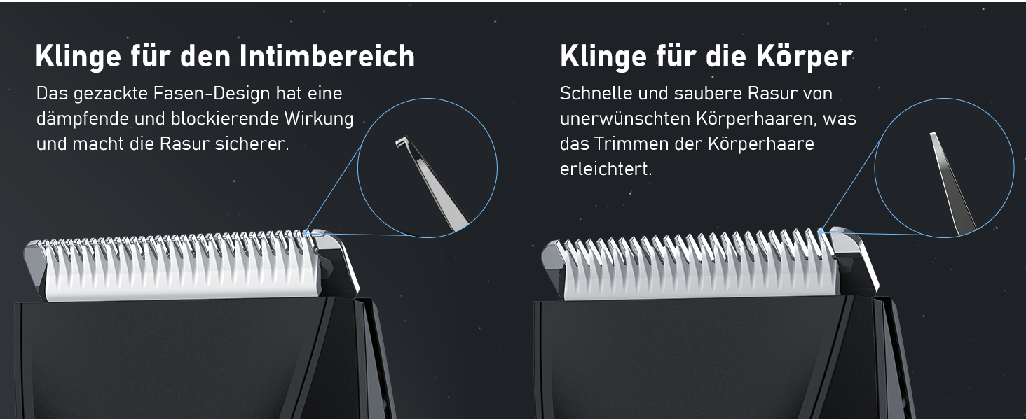 Електричний чоловічий тілобривець Kibiy з LED-підсвічуванням та дисплеєм, IPX7 водонепроникний, з двома лезами