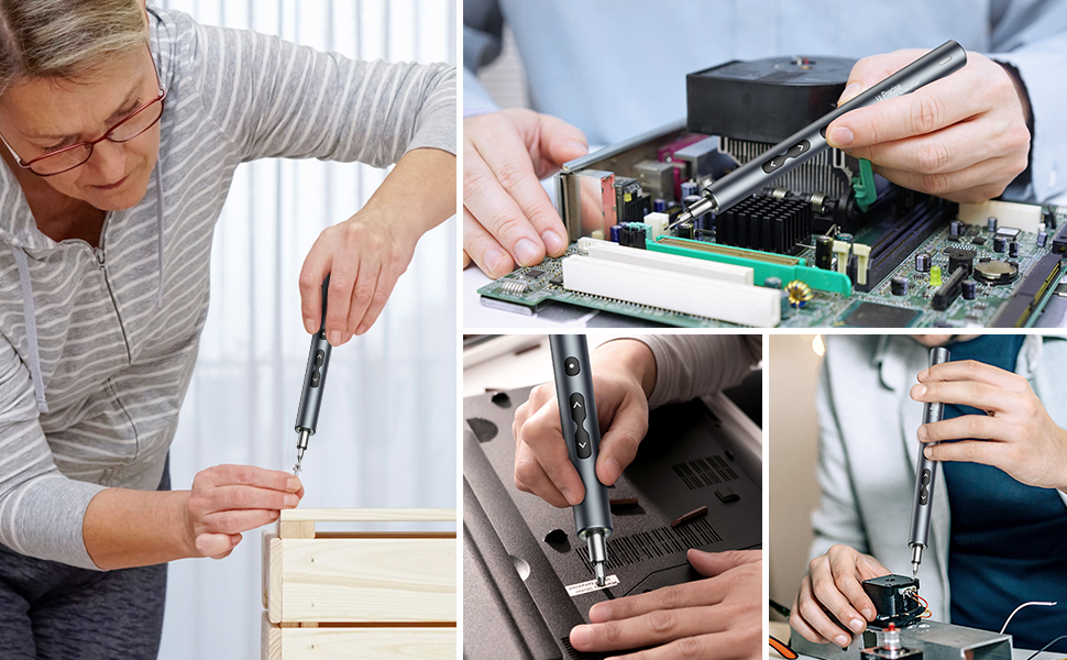 Міні електрична викрутка 28 в 1: набір прецизійних викруток з LED-підсвічуванням для телефонів, годинників, ноутбуків