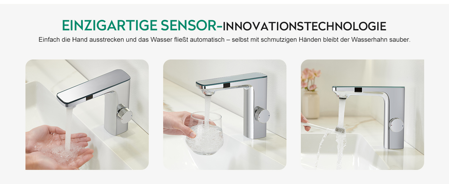 Кран кухонний CREA, 360° поворотний, з високим виливом, інфрачервоний, хром