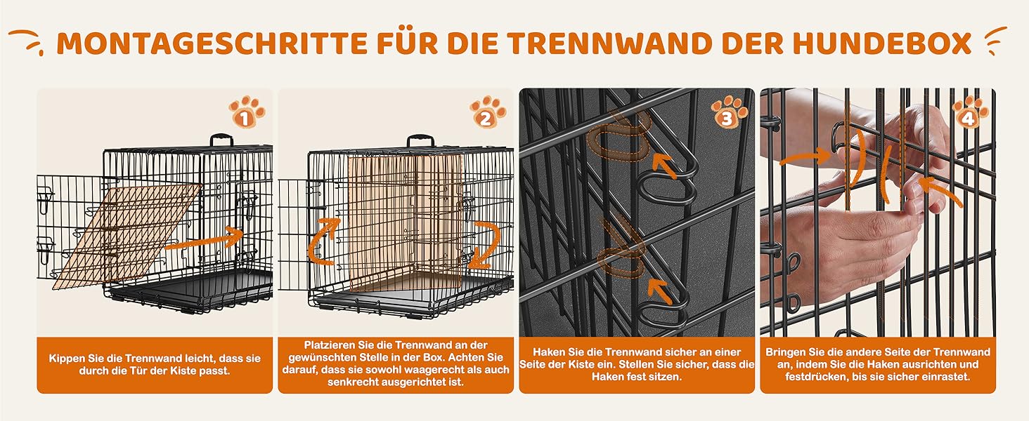 Клітка для собак Yaheetech 90x56x63 см, розкладний вольєр з перегородкою, 2 двері, висувна піддон, чорна, для дому та транспортування