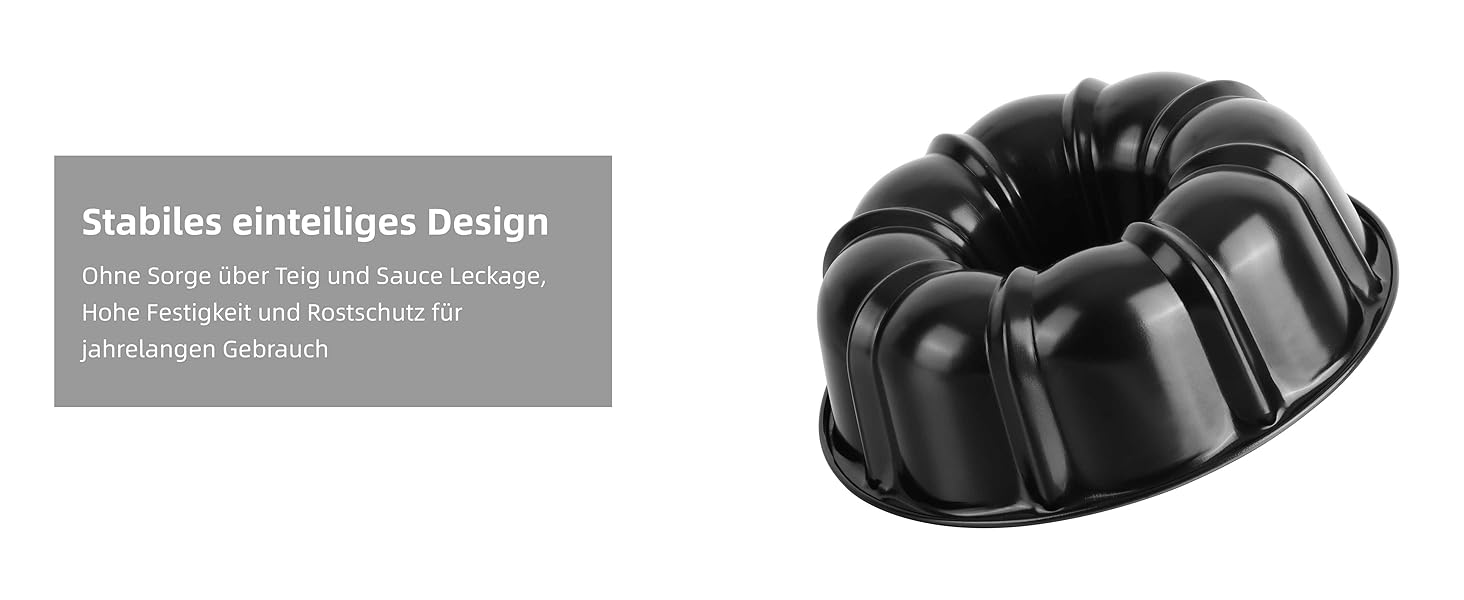 Форма для кексів Onader, карбонова сталь з антипригарним покриттям, 25,5 см, кругла, для випікання кексів, хліба, здоби, легко миється (чорна)