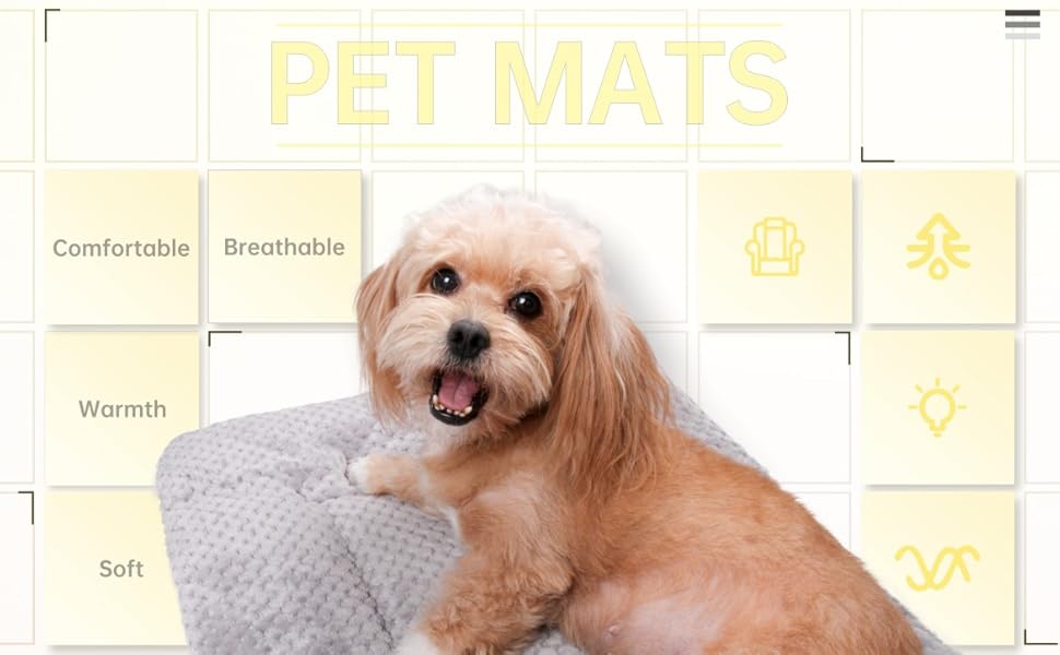 М'який килимок-матрац для собак та котів 60x80 см, білий з принтом кісток