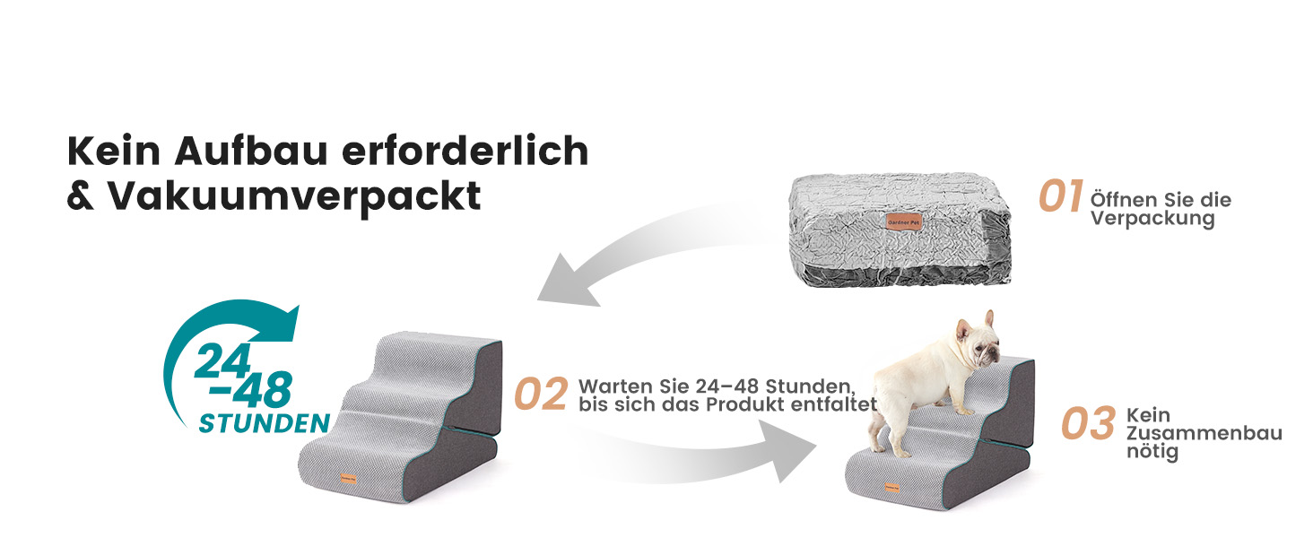 Сходинки для собак Gardner Pet: 3 сходинки, 35/42 см, сірий колір. Зручні для маленьких собак, з водонепроникним покриттям та протиковзким матеріалом. Підходять для ліжка, дивану, крісла.