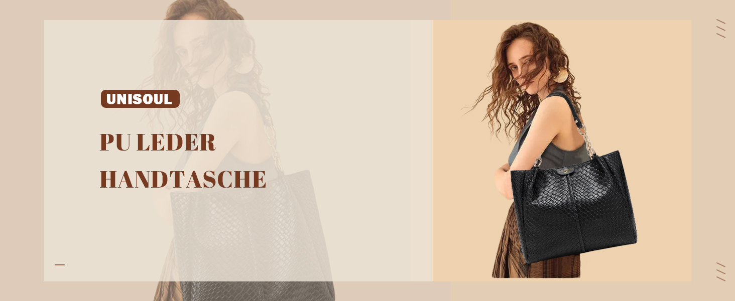 Сумка жіноча Unisoul Shopper - елегантна сумка через плече з екошкіри для офісу та подорожей, чорна