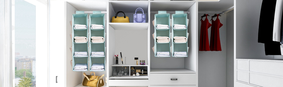 Настінна вішалка-органайзер для одягу з 4 відділеннями, складана, з кишенями, для дому, кемпінгу, у подорожі