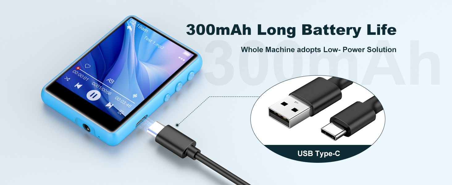 MP3 плеєр SWOFY з Bluetooth 5.3, 64GB HiFi музичний плеєр з динаміком, FM-радіо та диктофоном, 2.4