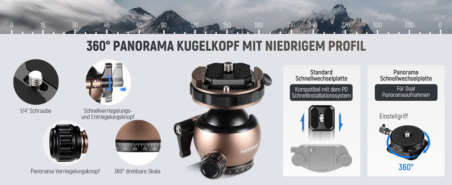 NEEWER LITETRIP LT35 - карбоновий штатив 155см з кульковою головкою та QR-платівкою