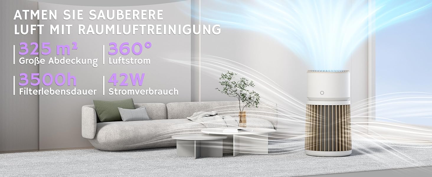 Повітряочищувач та зволожувач Airthereal 2-в-1 (AGH400) для площі до 125 м², 3-ступенева фільтрація, датчик якості повітря, нічний режим, автоматичне зволоження