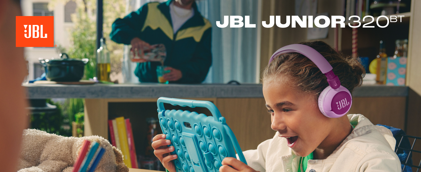 Навушники JBL Junior 320 BT - Бездротові Bluetooth навушники для дітей з мікрофоном, 50 годин, JBL Safe Sound, зелені