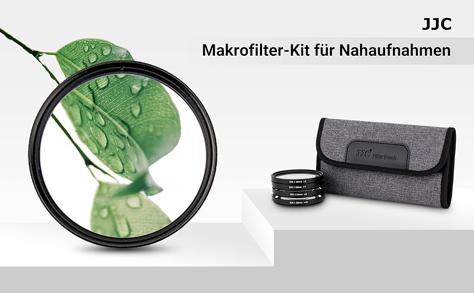 Набір макрофільтрів JJC 58 мм (+2, +4, +8, +10) для Canon EOS 90D 80D 5DII 5DIII 60D 70D та інші камери з об'єктивом 58 мм + чохол для фільтрів