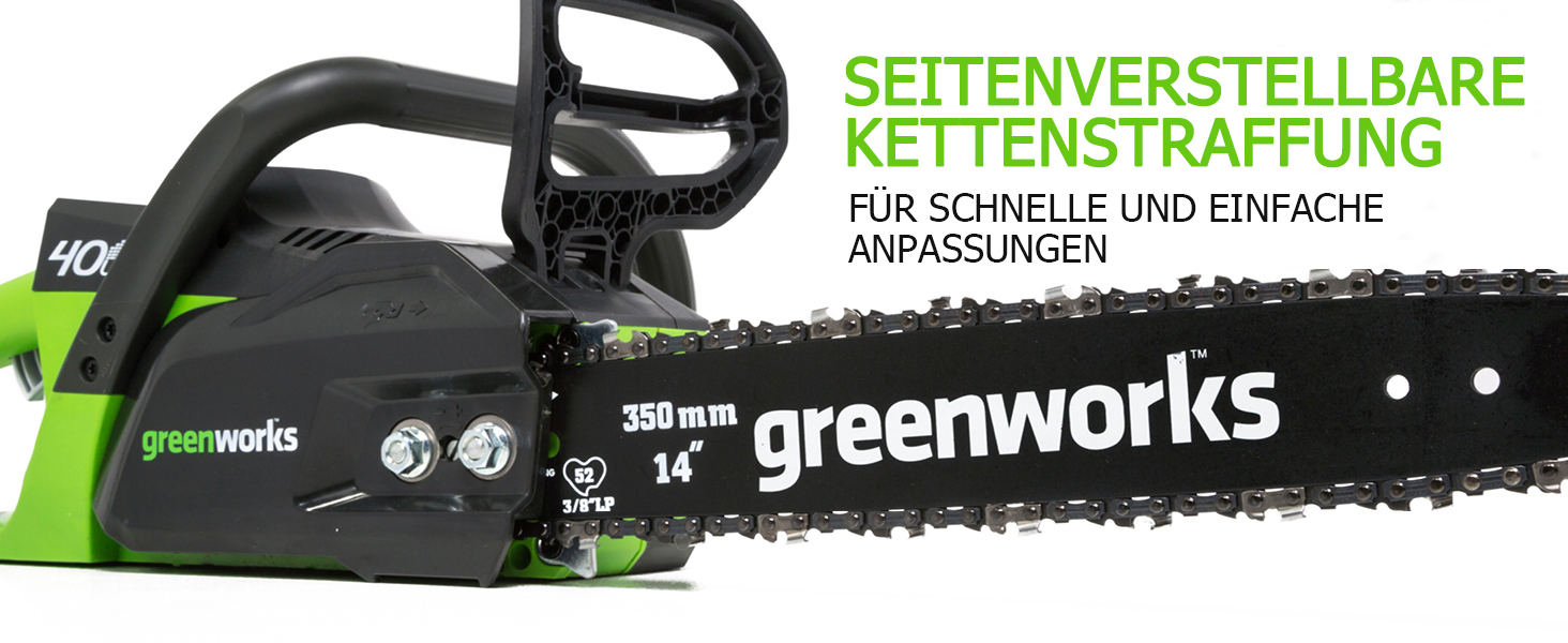 Акумуляторна ланцюгова пила Greenworks G40CS30II 40V, шина 30 см (12