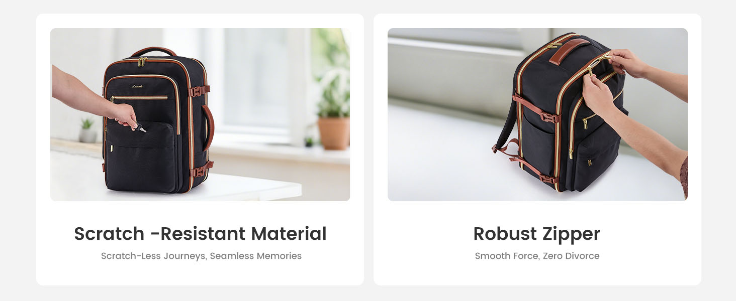 LOVEVOOK Рюкзак ручної об'єм 40L для подорожей, чорний. Підходить для ноутбука 17,3