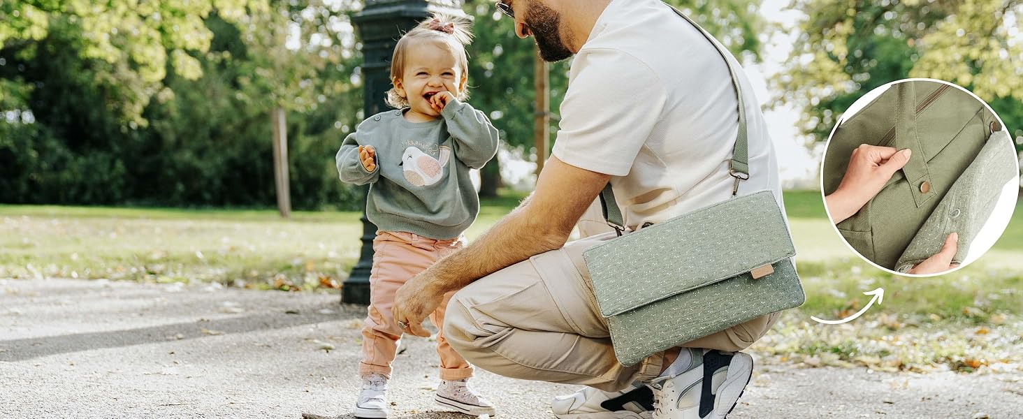 Сумка для мами Babymoov Day to Day Abstract, універсальна, 2-в-1, знімна 3л сумка, 6 аксесуарів, пеленальний килимок, термосумка, чохол для пустушки, 23л