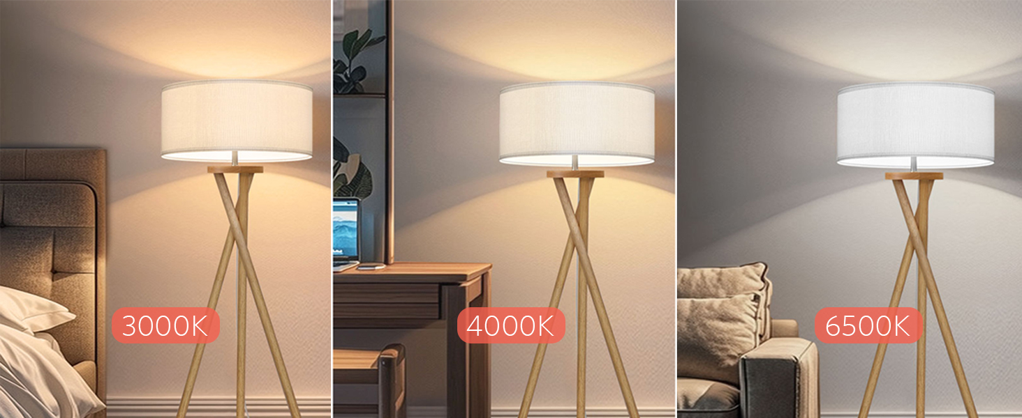 Стійка лампа BBHome для вітальні, спальні, офісу: дерев'яний каркас, LED E27 9W, сучасний дизайн