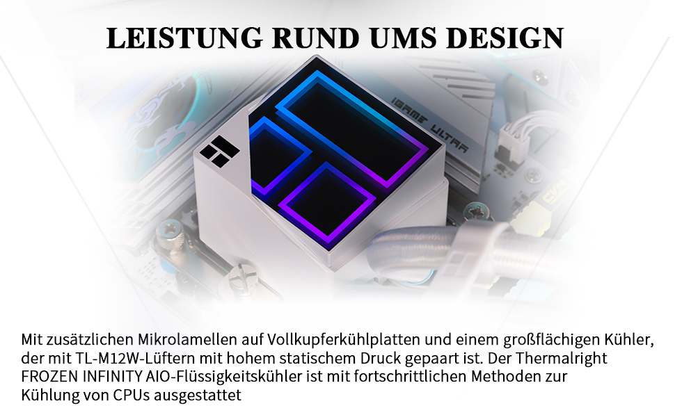 Thermalright Frozen Infinity 240 White - Рідинний кулер для CPU з подвійним вентилятором, 2000 RPM, підтримка AM4/AM5/Intel LGA115X/2011/1700/1851