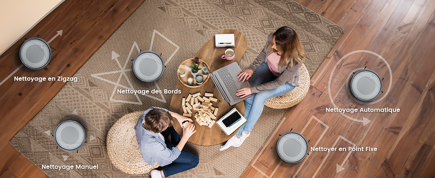 Робот-пилосос LEFANT M310 сірий: потужність 4500Pa, 180 хв роботи, Wi-Fi керування, для тварин та твердих поверхонь