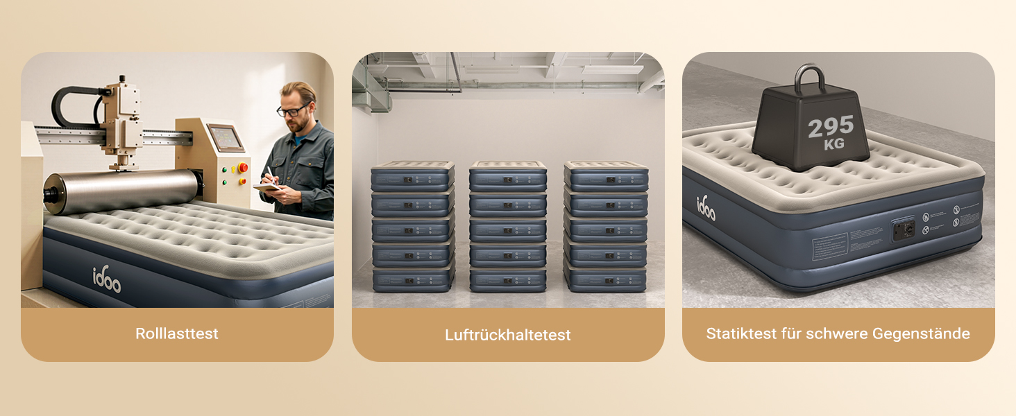 Надувний матрац iDOO для 2 осіб з електричним насосом, 152x203x46 см, для кемпінгу та гостей