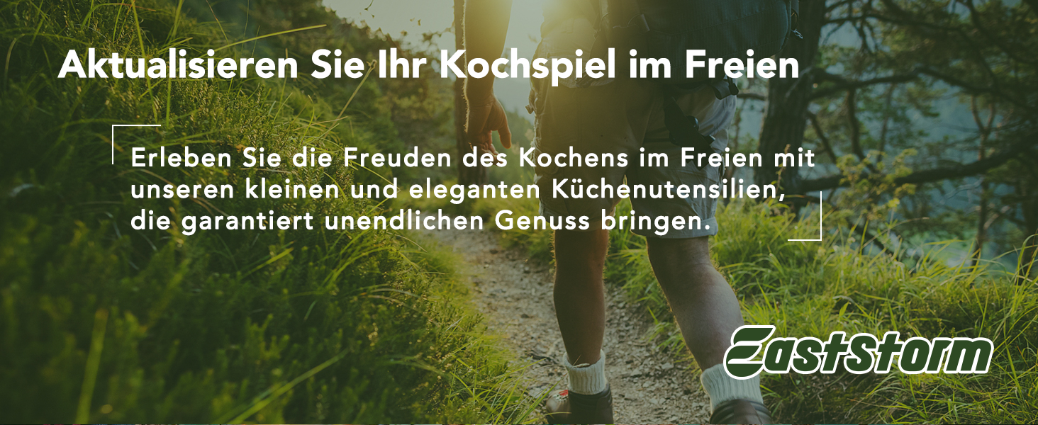 Набір кухонного приладдя для кемпінгу EASTSTORM з водонепроникним чохлом – компактний та легкий посуд для кемпінгу, відпочинку на природі, походів та альпінізму. Ідеальний набір для рюкзаків
