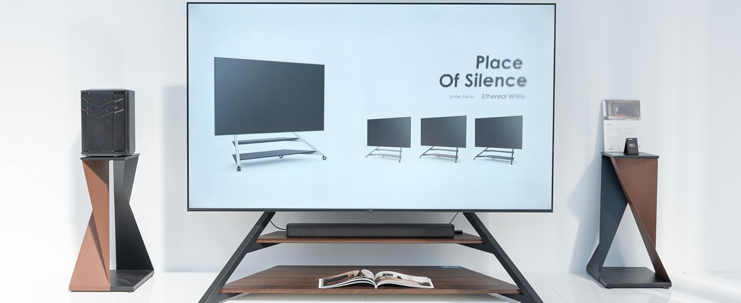 HiFi тумба FITUEYES для вінілу та аудіотехніки з полицями, 61x52x78 см - коричнева
