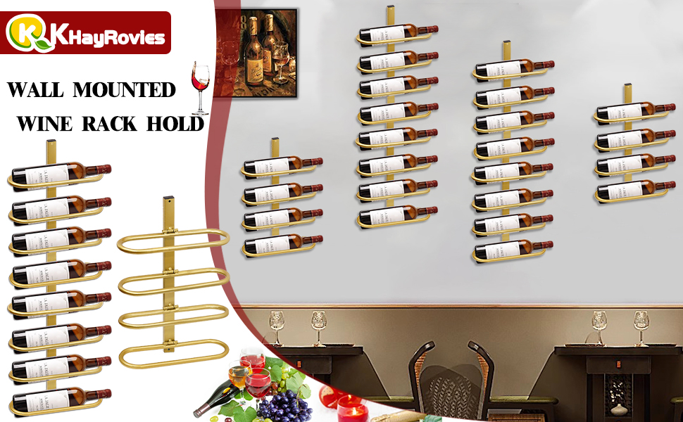 Настінна вітрина для вина на 8 пляшок з металу - зручний органайзер для зберігання вина
