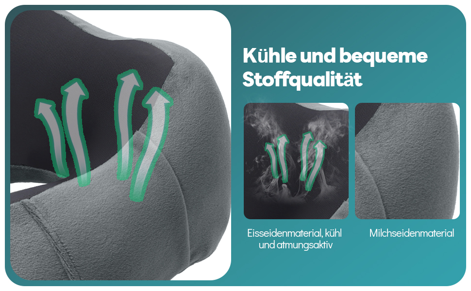 Подушка для шиї у літак - подушка для подорожей Memory Foam, ергономічна форма - подушка для шиї з маскою для сну, навушниками, сумкою - ідеально для літака, подорожей, офісу, дому (Сірий)