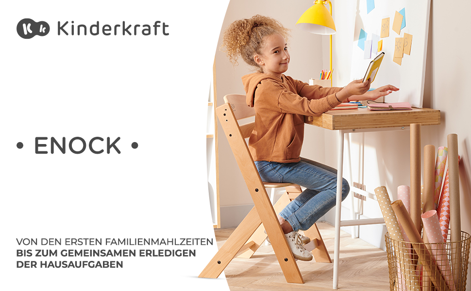 Дитяча подушка для стільчика Kinderkraft ENOCK, 2 м'які анатомічні подушки, з ременями безпеки, легке очищення, гіпоалергенний матеріал, чорна, для високого стільця (комплект: стілець + подушка, сірий)