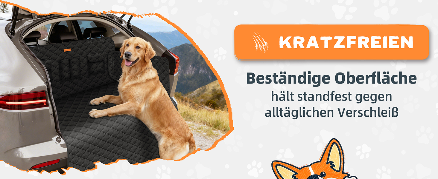 Захист для багажника автомобіля від собак: борти та захист від порогу - універсальний килимок для багажника, водонепроникний та стійкий до подряпин. Підходить для авто, універсалів, SUV (чорний, преміум)