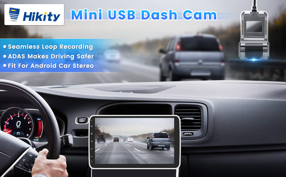 Авто Dash Cam Hikity: відеореєстратор для авто з широким кутом огляду 170°, нічне бачення, водонепроникний, сумісний з Android 15