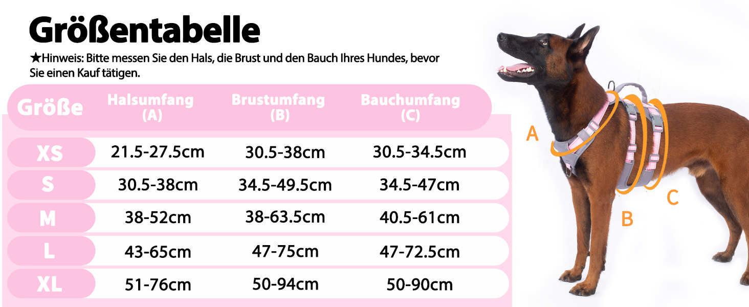 Безпечний нашийник для собак Huntboo: анти-втеча, для паніки, з ручкою, регульований (M, рожевий)